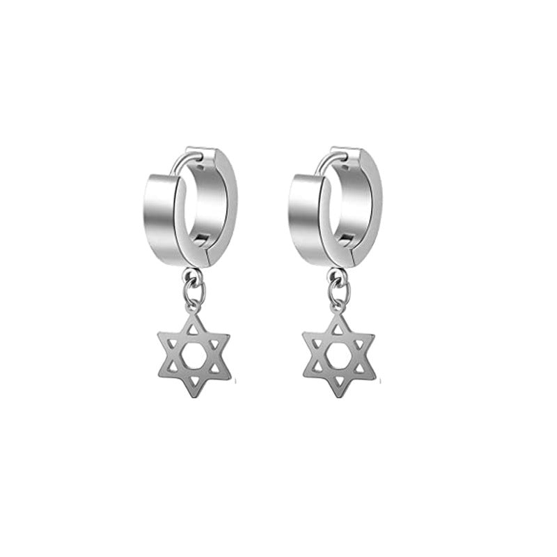 Women's & Men's Personalized Pointed Tapered Titanium Steel Retro Simple Earrings