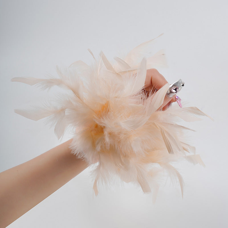 Turkey Feather Colorful Pop Hair Band Bracelet