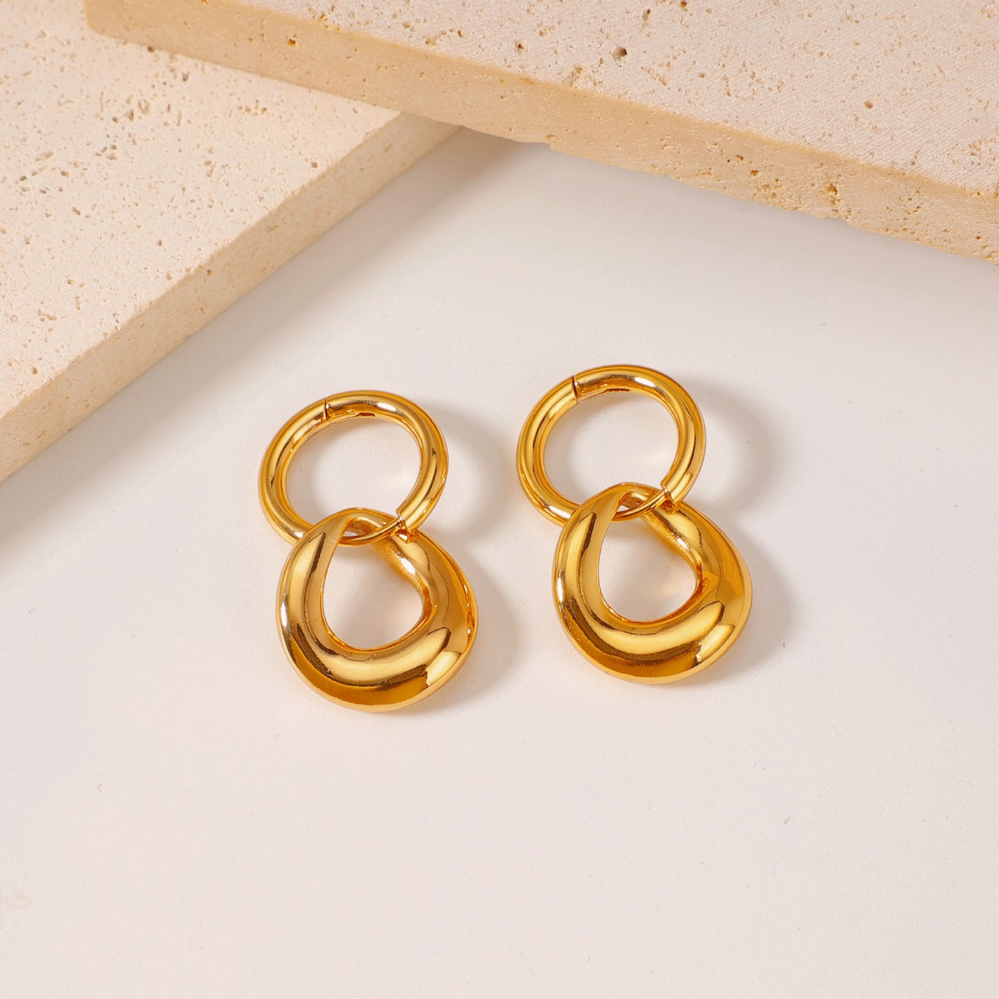 Women's Stainless Steel For Love Heart Flowers Eardrops Ear Titanium Earrings