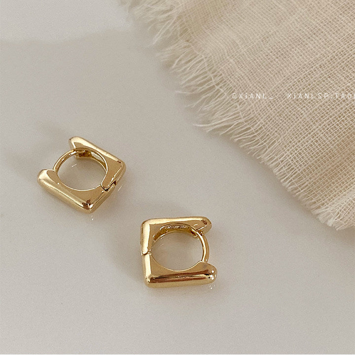 Square Ear Clip Female Design Personality High Stud Earrings