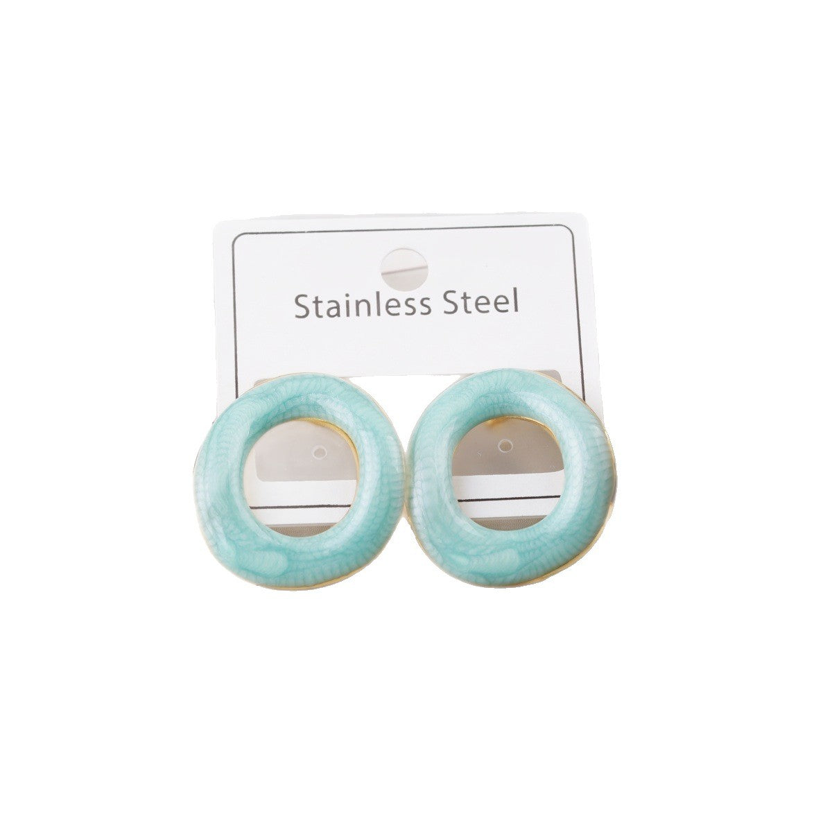 Alloy Drop Oil Beautiful Circle Ear Stud Earrings