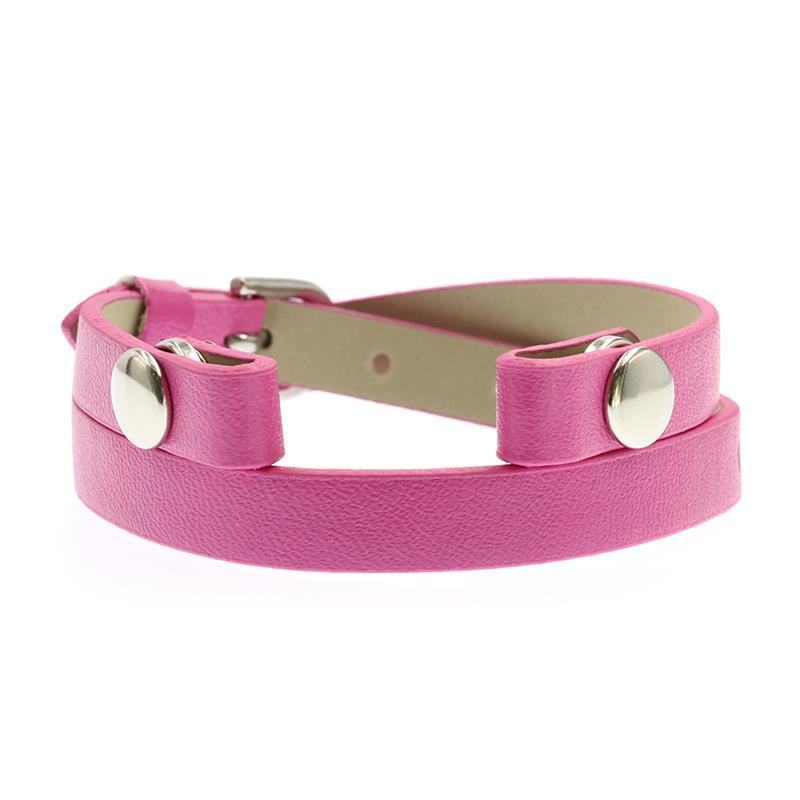 Leather Double Section Wrist Strap Bright Color Bracelet