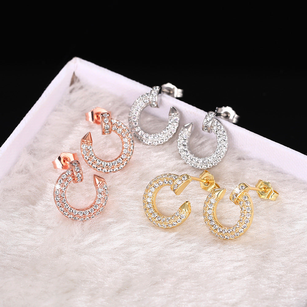Shi Simple Nail Ear Temperament Small Personalized Stud Earrings