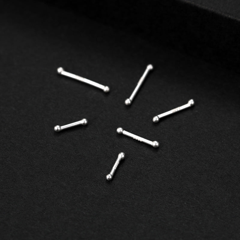Women's & Men's Need To Take Off Small Double-headed Round Beads Ear Bar Stud Earrings