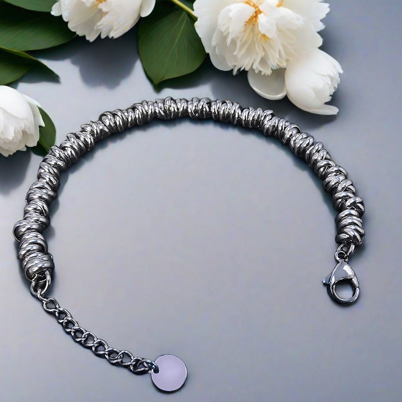 Women's Electroplating High-grade Stainless Steel Titanium Pearl Decorative Bracelet
