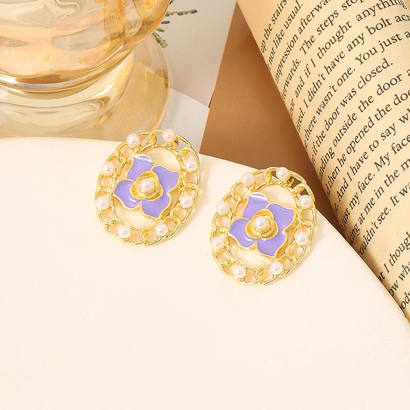 Korean Style Simple Vintage Pearl High-grade Ear Tassel Female Niche Earrings