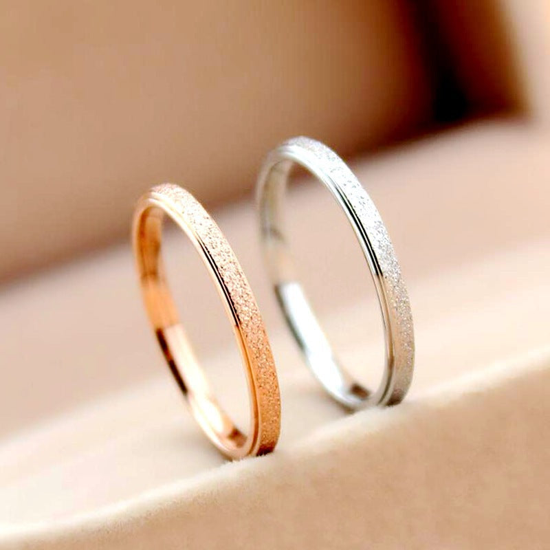 Titanium Steel Female Simple Couple Ornament Rings