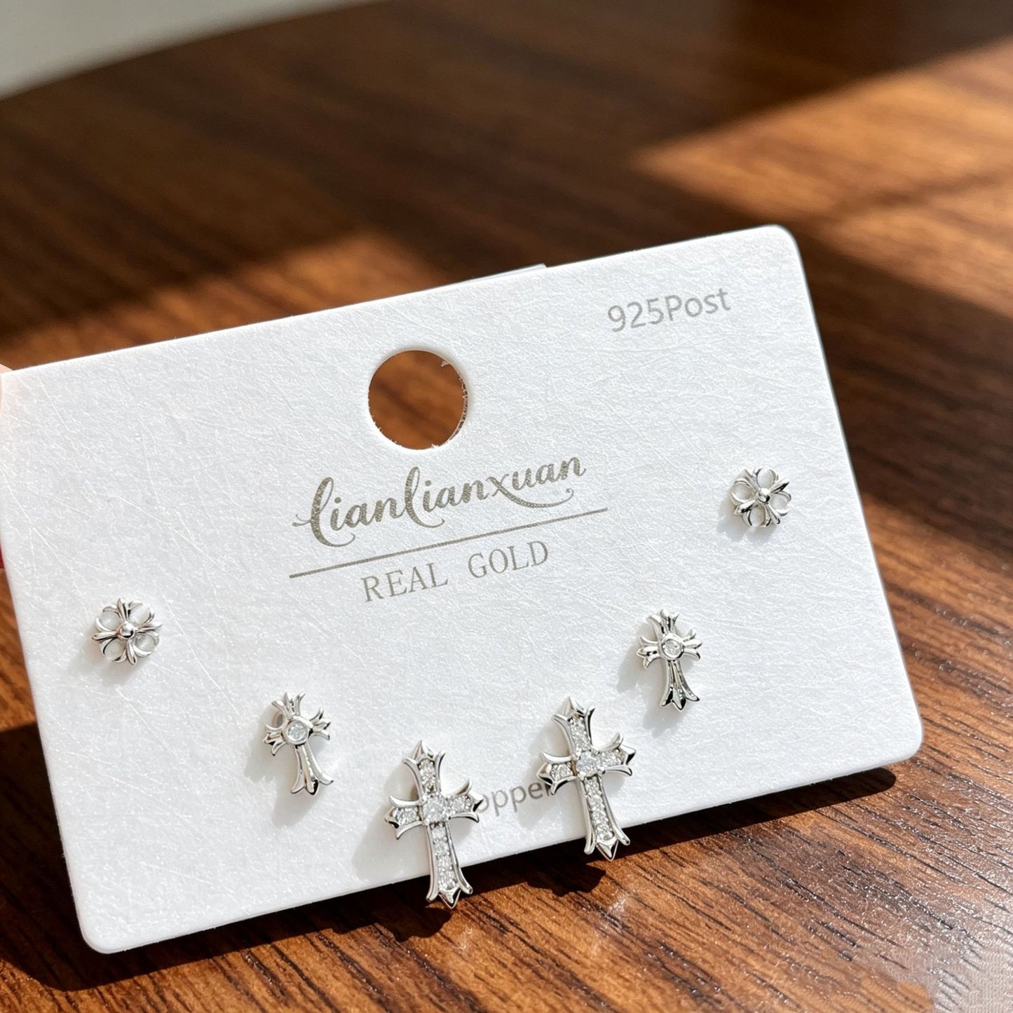 Women's Needle Simple Series Three Pairs Storage Ear Rings