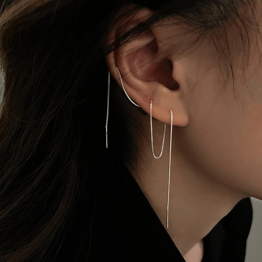 Women's Niche Design Long Round Face Slimming Ear Line