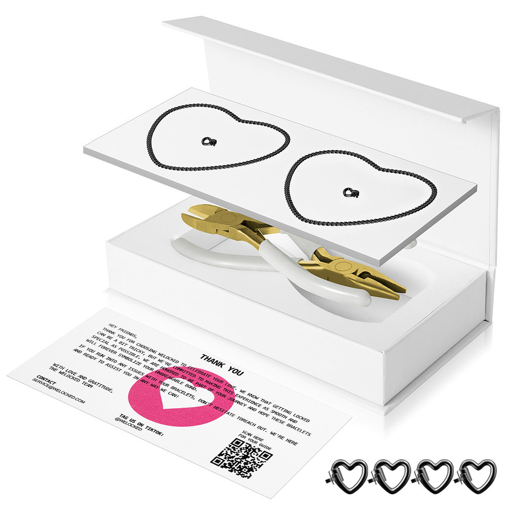 Couple Sier Eternal Lock Cutting Pliers Bracelets
