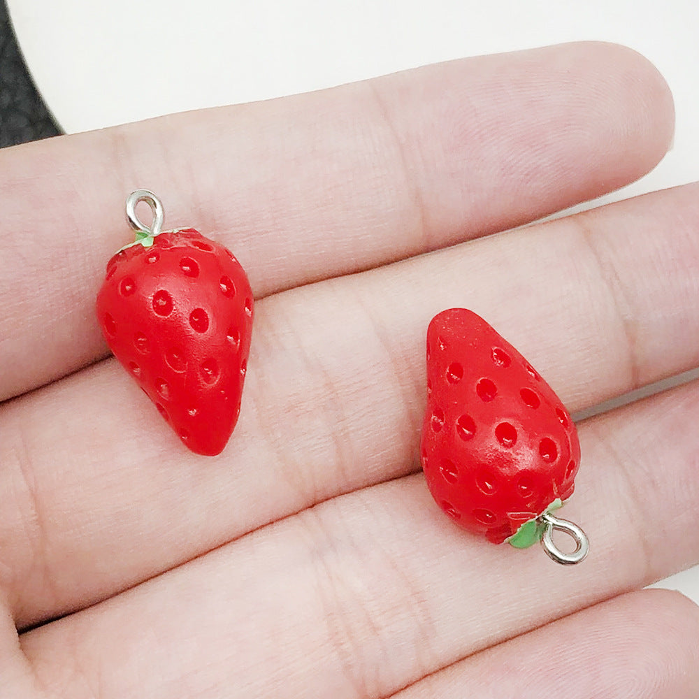 Fruit Apple Banana Orange Strawberry Resin Pendants