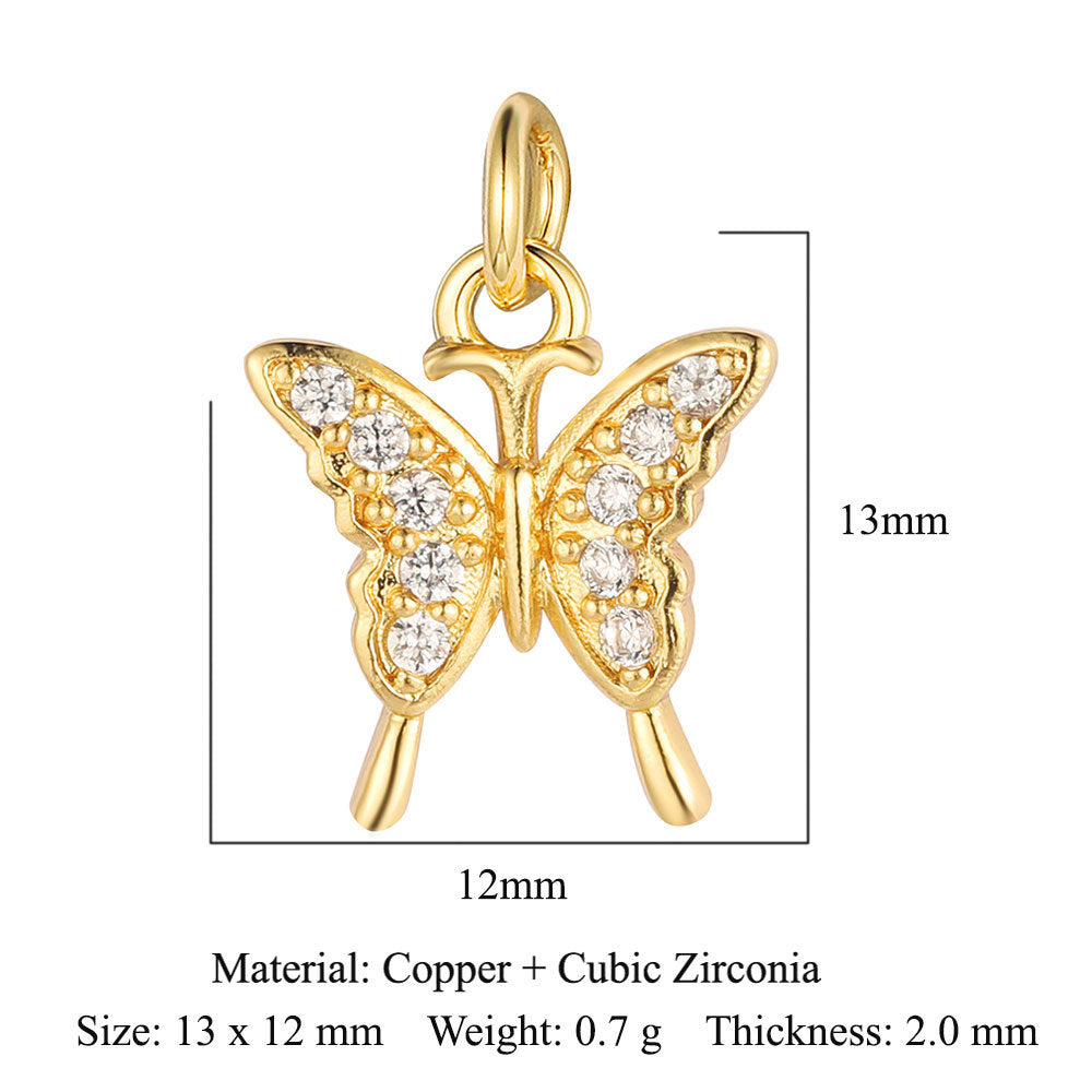 Snake Small Fish Copper Zircon Whale Tail Pendants