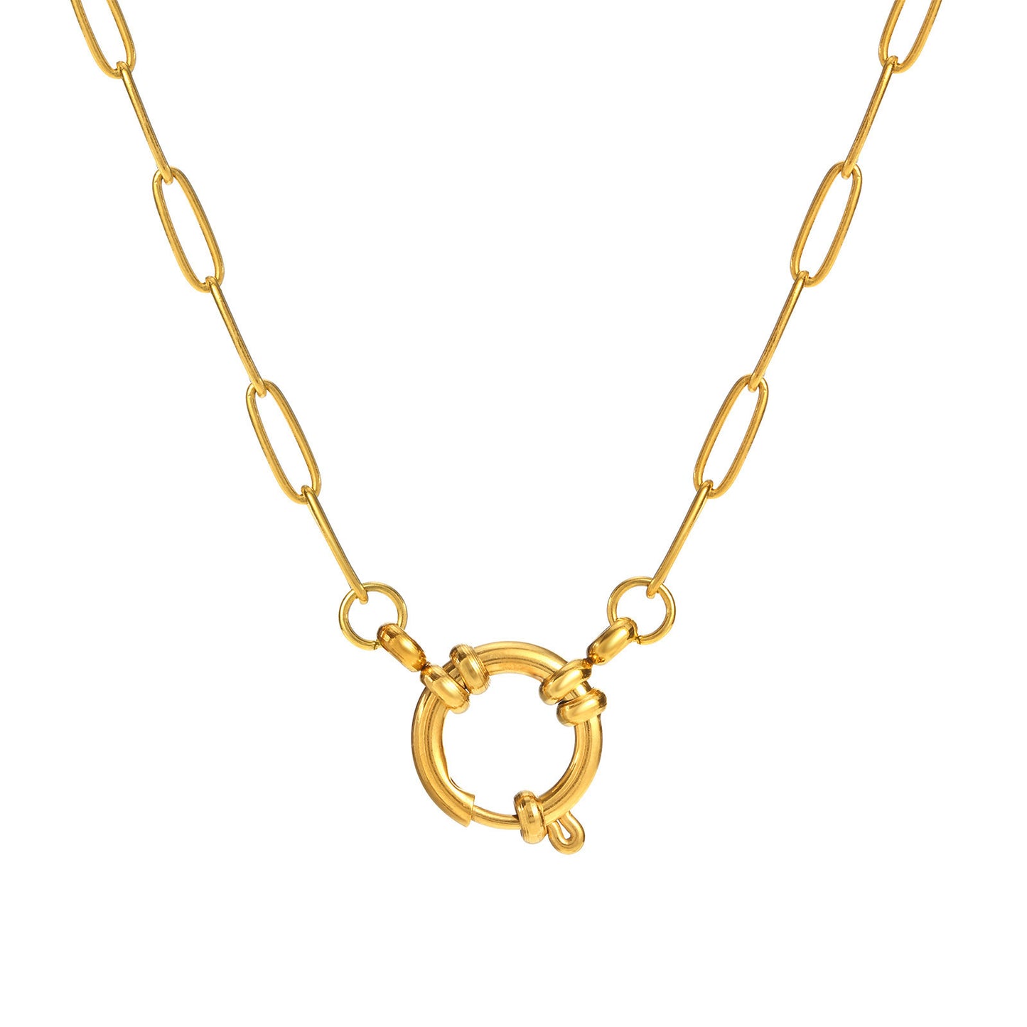 Stainless Steel Jeweled Furnace Vacuum Electroplating Necklaces