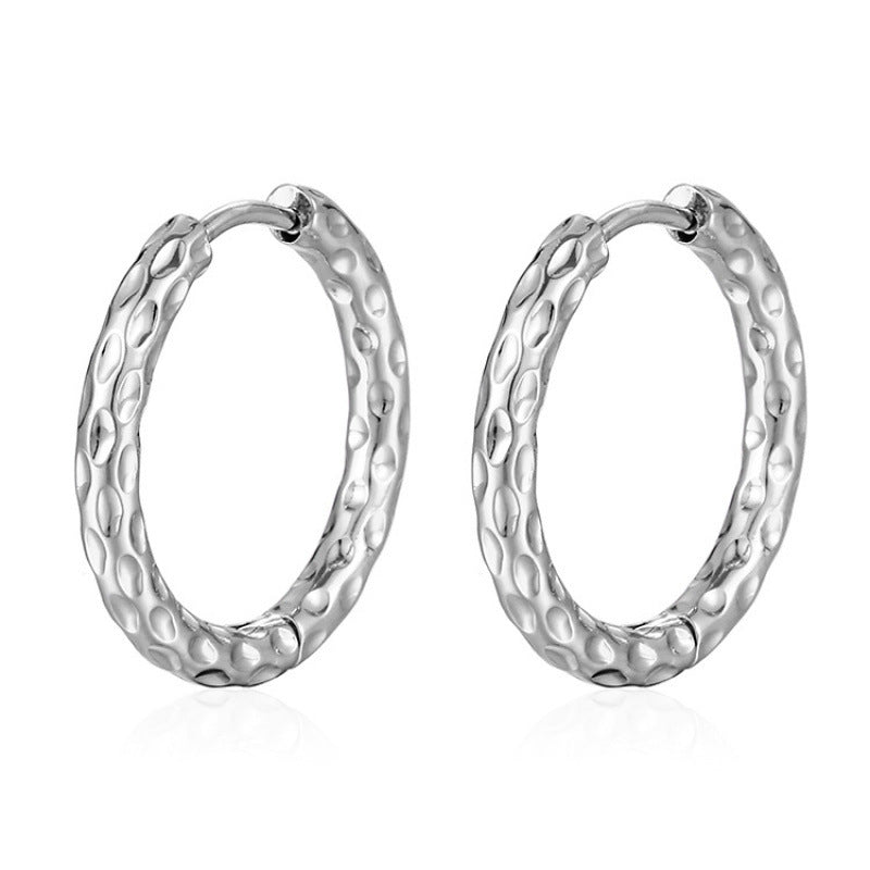 Titanium Steel Round Ear Clip Fashion Unisex Stainless Batch Earrings