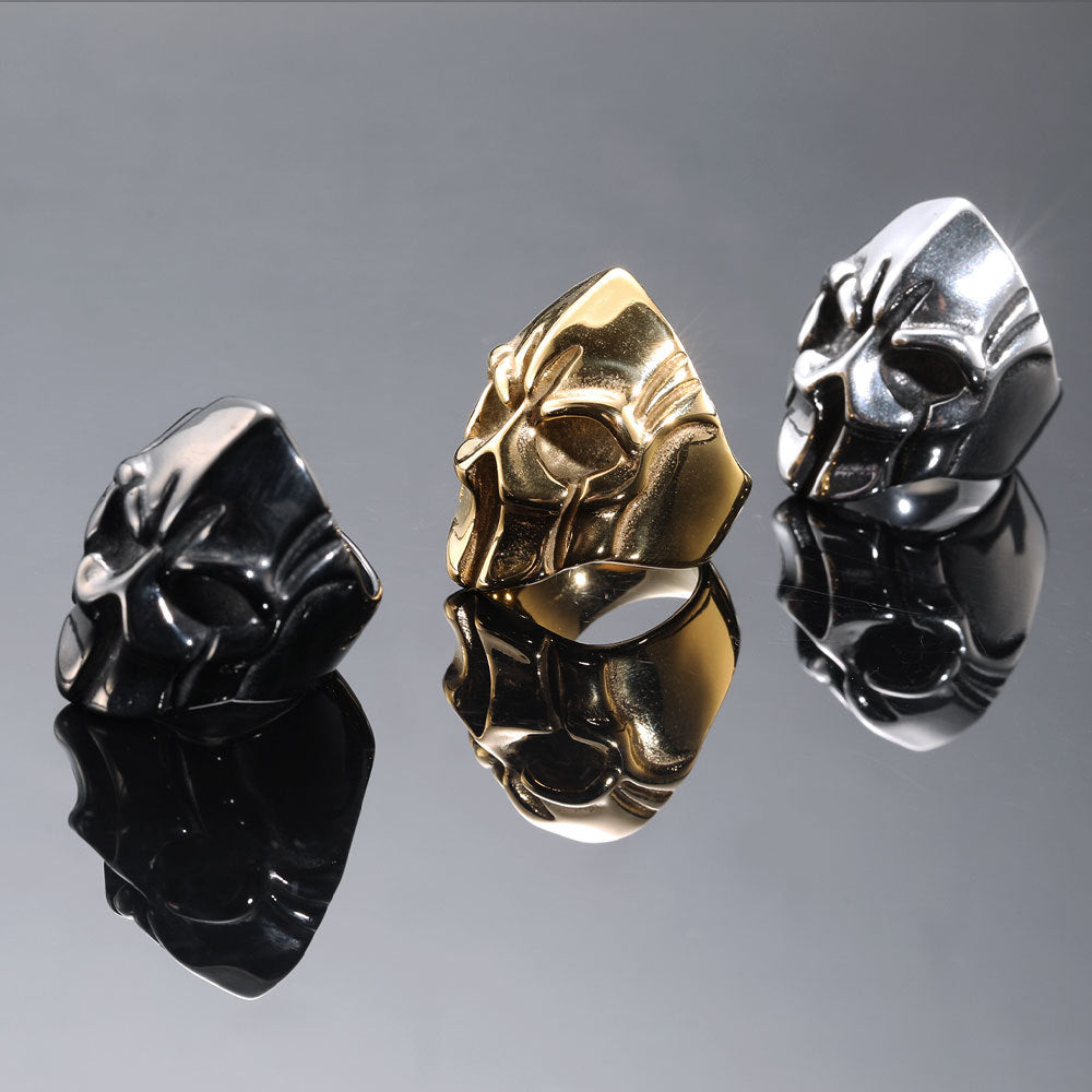 Men's Fashion Sparta Titanium Steel Personalized Skull Open Rings