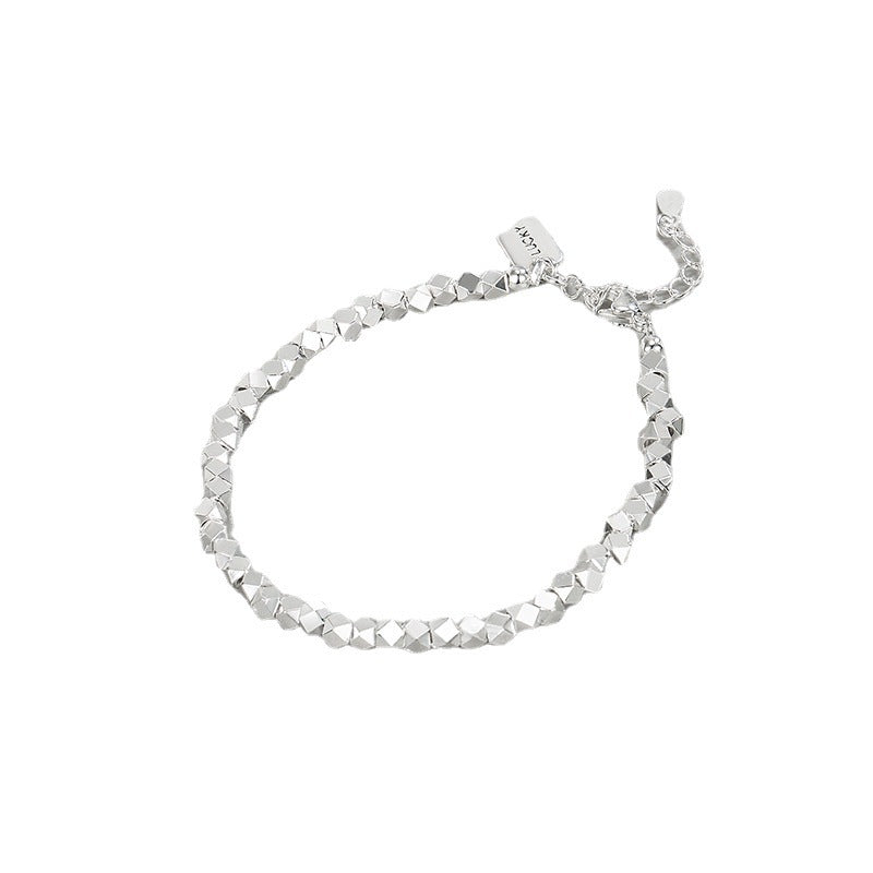 Small Pieces Of Sier Square Plate Female Summer Niche Design Bracelet