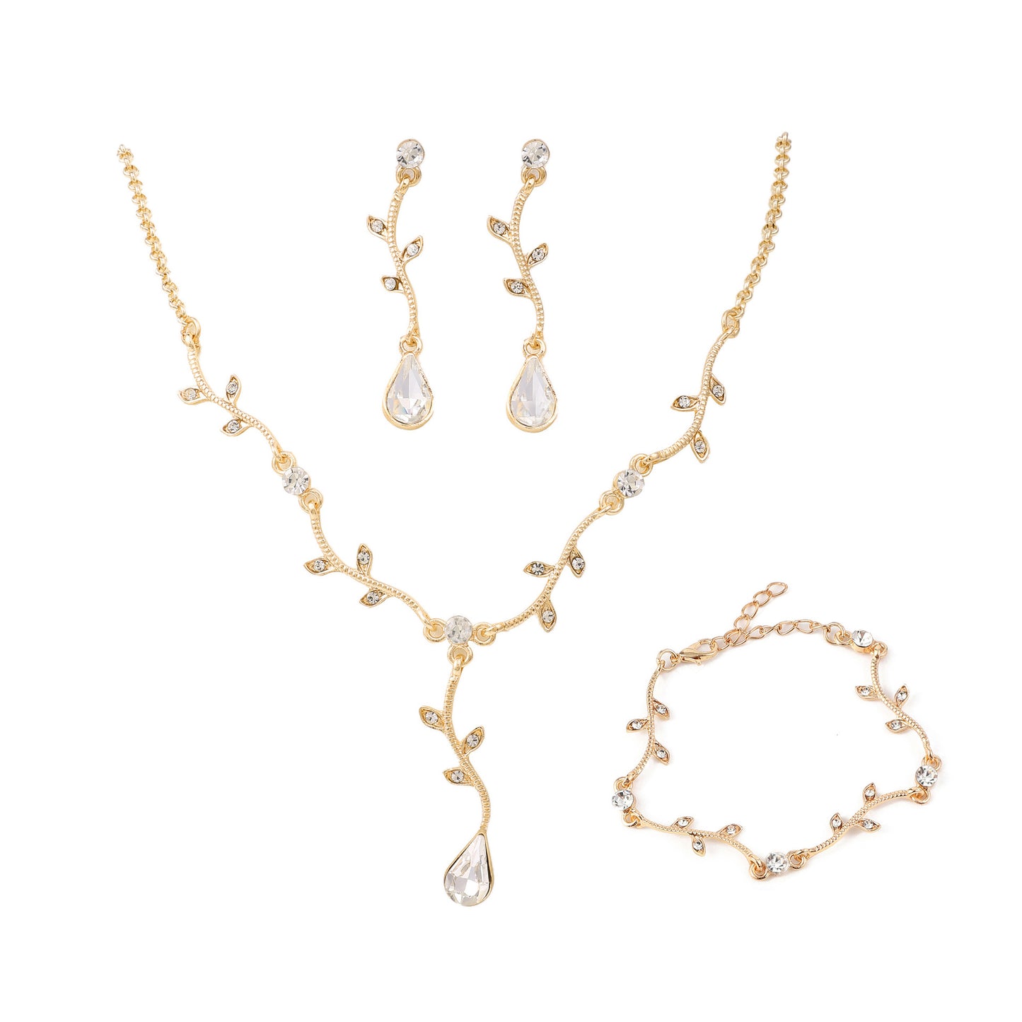 Leaf Water Drop Bridal Simple Stylish Necklaces