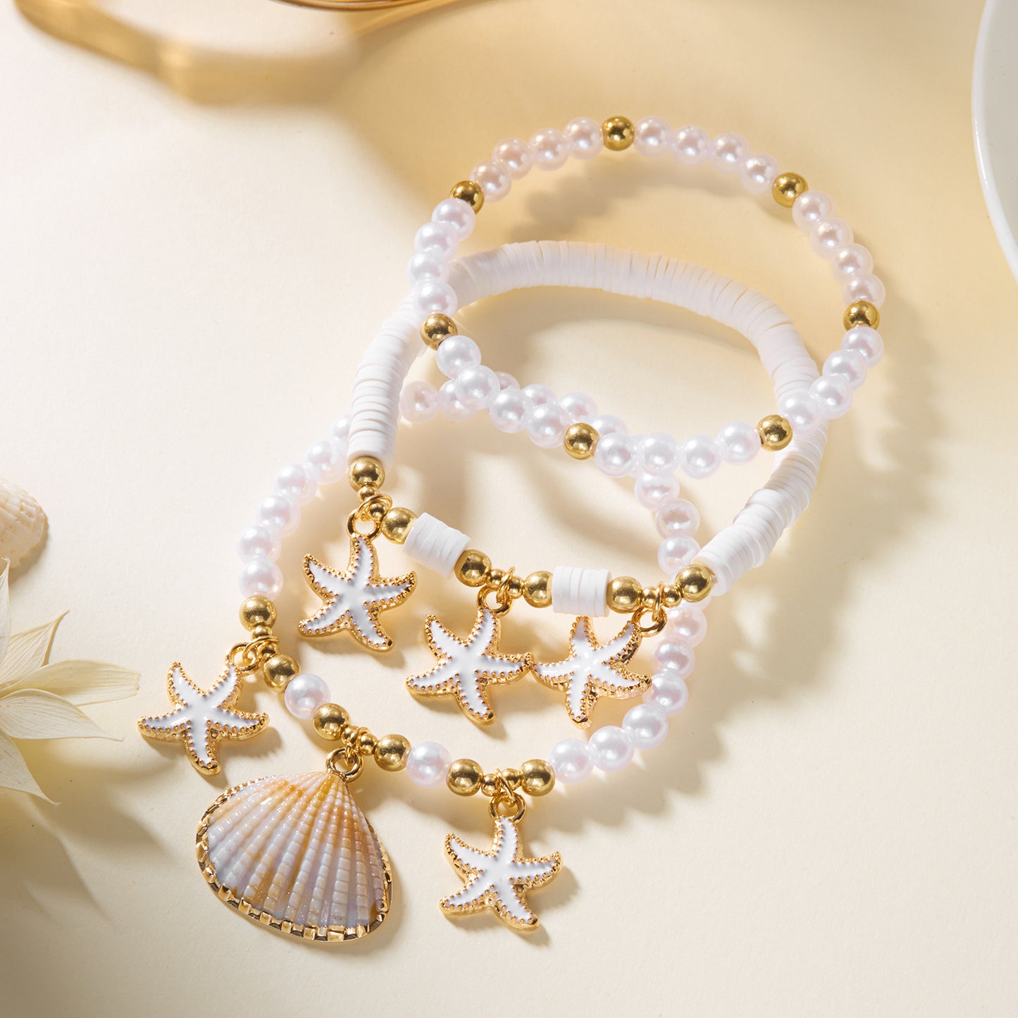 Summer Beach Style Starfish Shell Pearl Bracelet