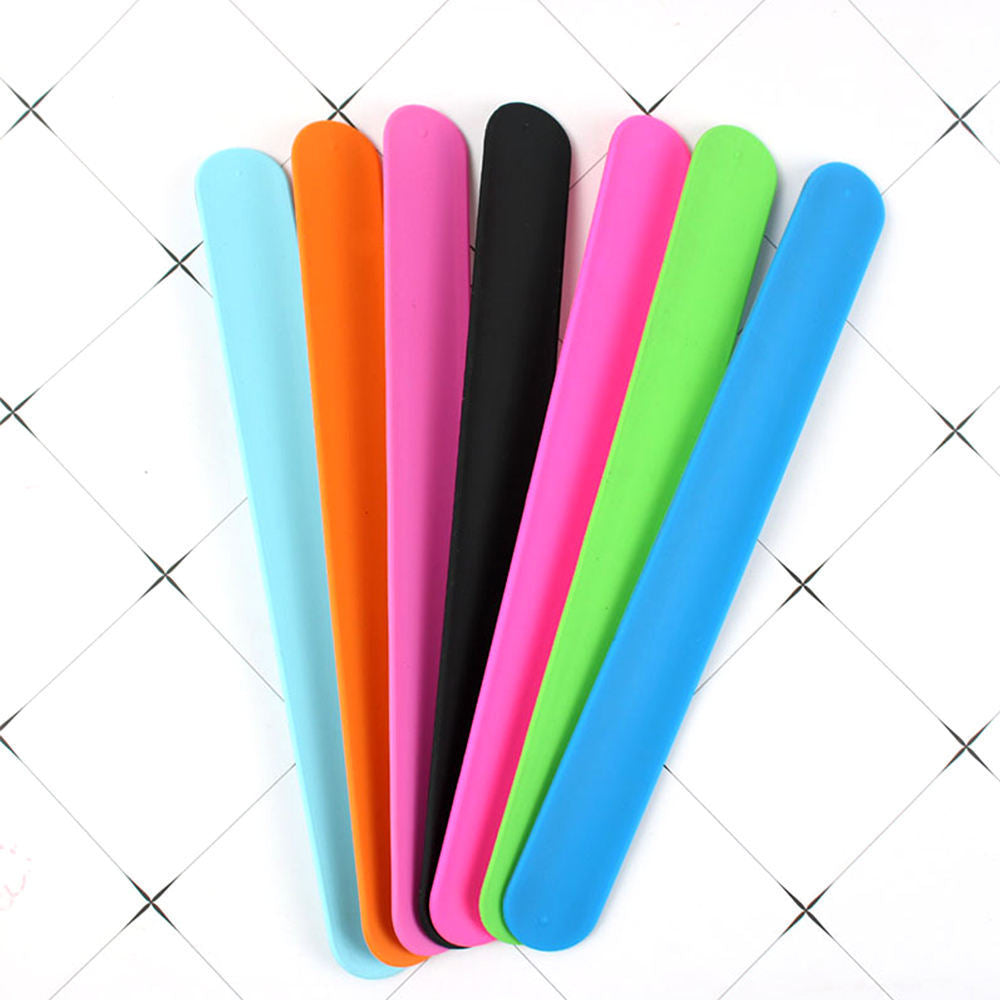 Solid Color Silicone Gel Slap Wristband Pat Band Bracelet
