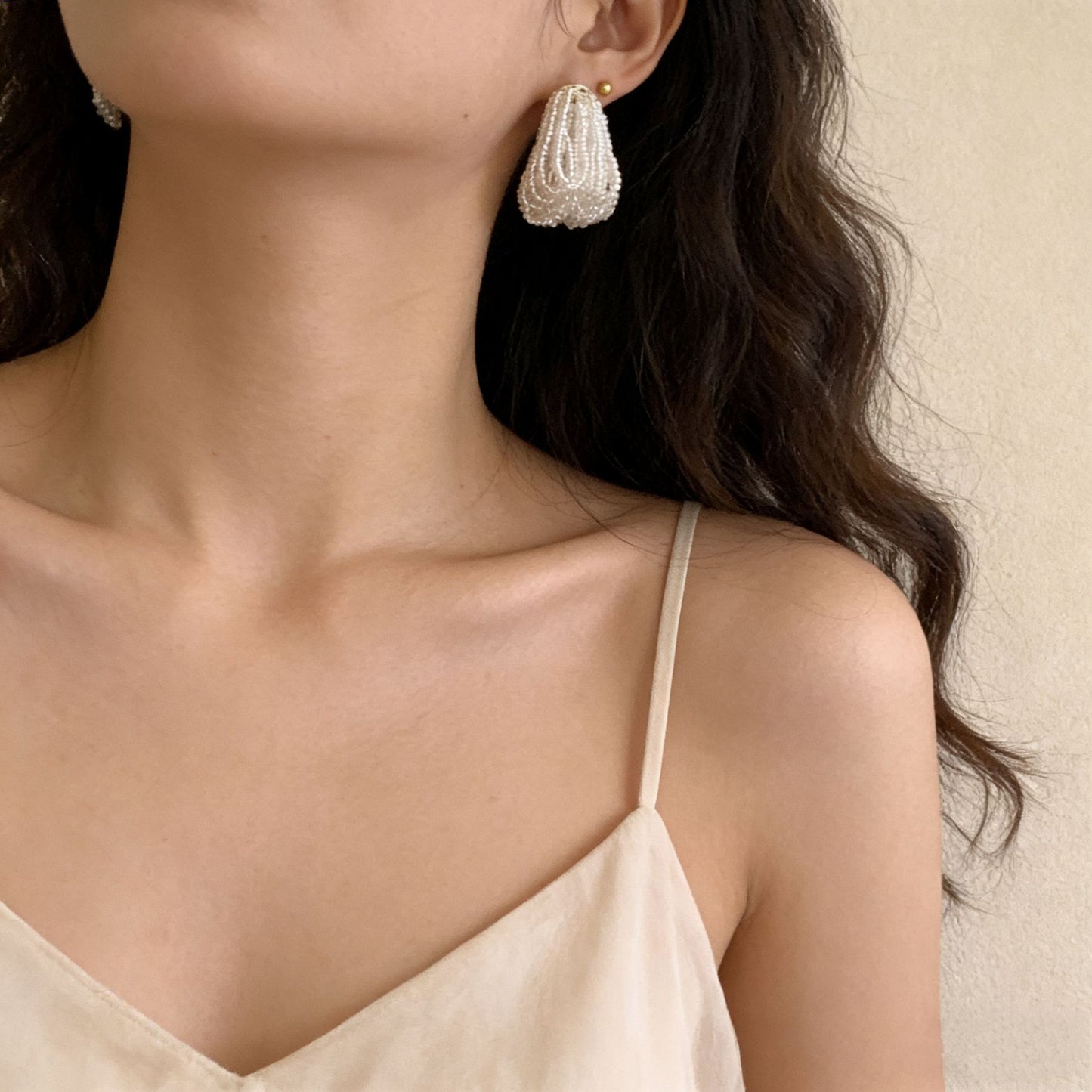 Design Glass Handmade Beaded Tassel Versatile Stud Earrings