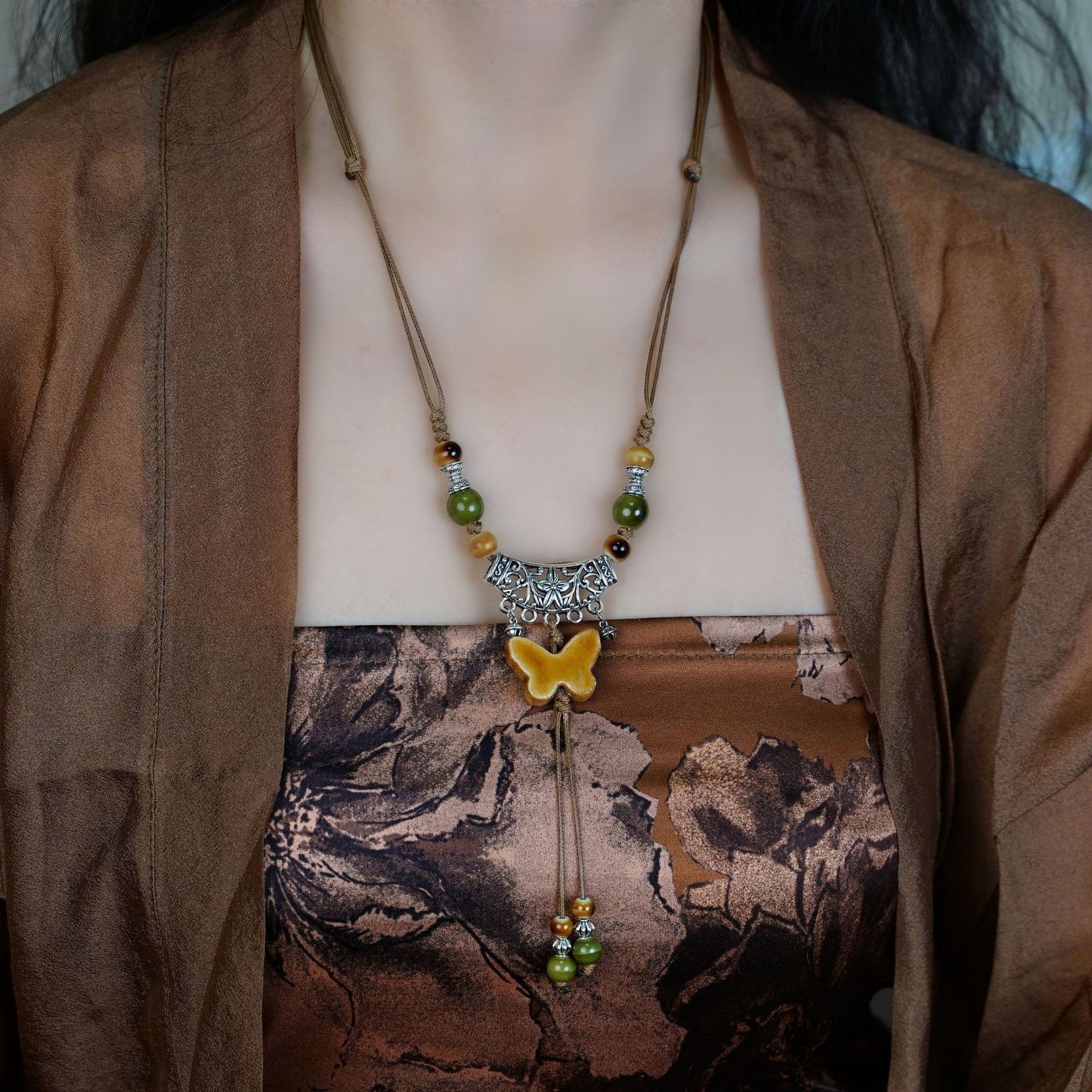 Ceramic Mushroom Female Niche Design High Necklaces