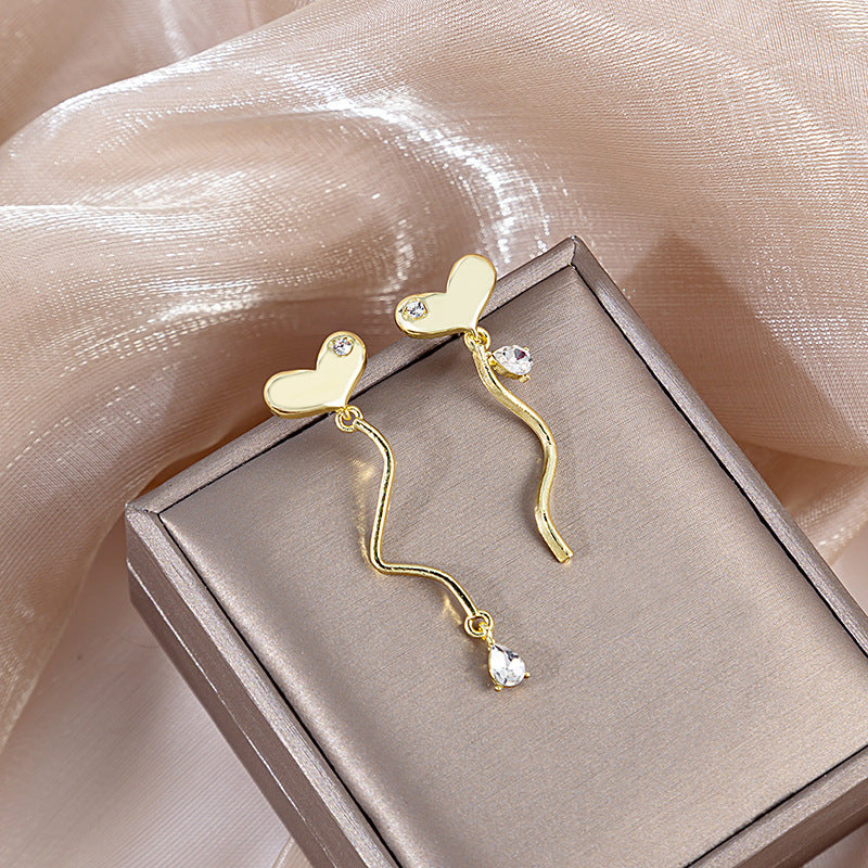 Diamond Butterfly Flower Pearl Graceful Fashionable Long Earrings