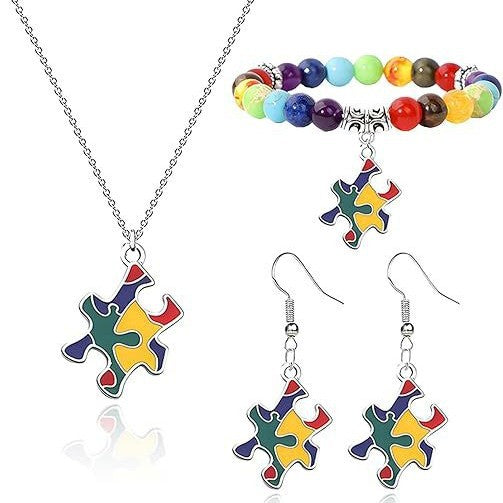 Theme Alloy Dripping Oil Color Puzzle Public Bracelet