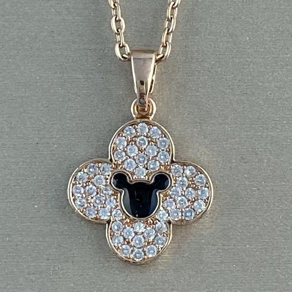 Women's Real Gold Plating Opal Fox Clover Pendants