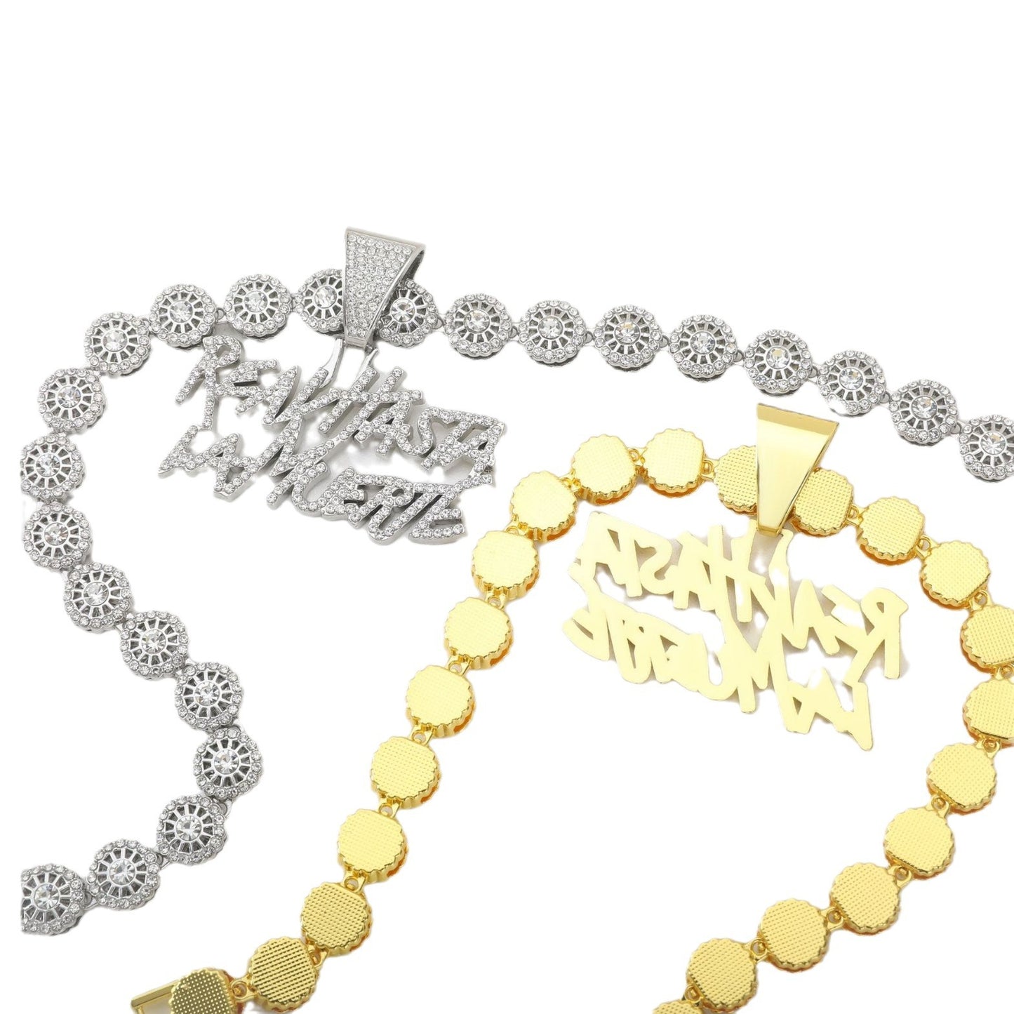 Hip Hop Trend Letter Full Diamond Cuban Link Necklaces