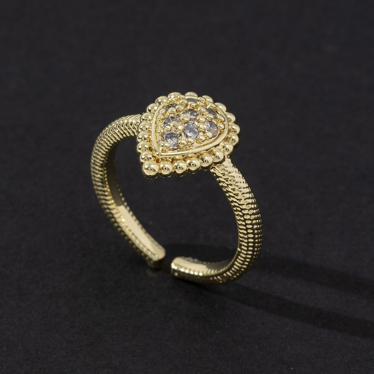 Cute Open Fashion Zircon Female Simple Ring