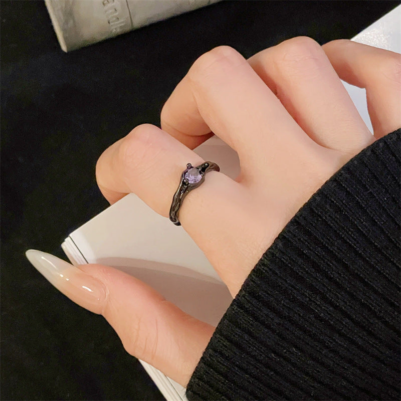 Sweet Cool Bow Pink Open-end Zircon Rings