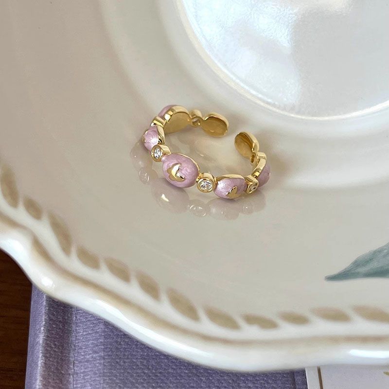 Drip Glazed Butterfly Flower Female Design Fashion High Sense Ring