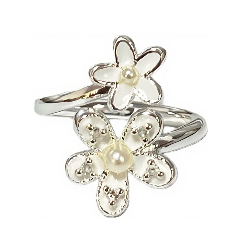 Sweet Style Niche Design Butterfly Flower Female Lace Hollow Out Ring