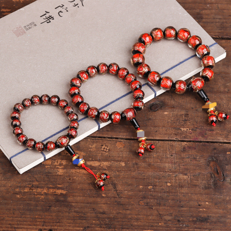 Women's & Men's Broadcast Fragrant Gray Colored Glaze Round Bracelet