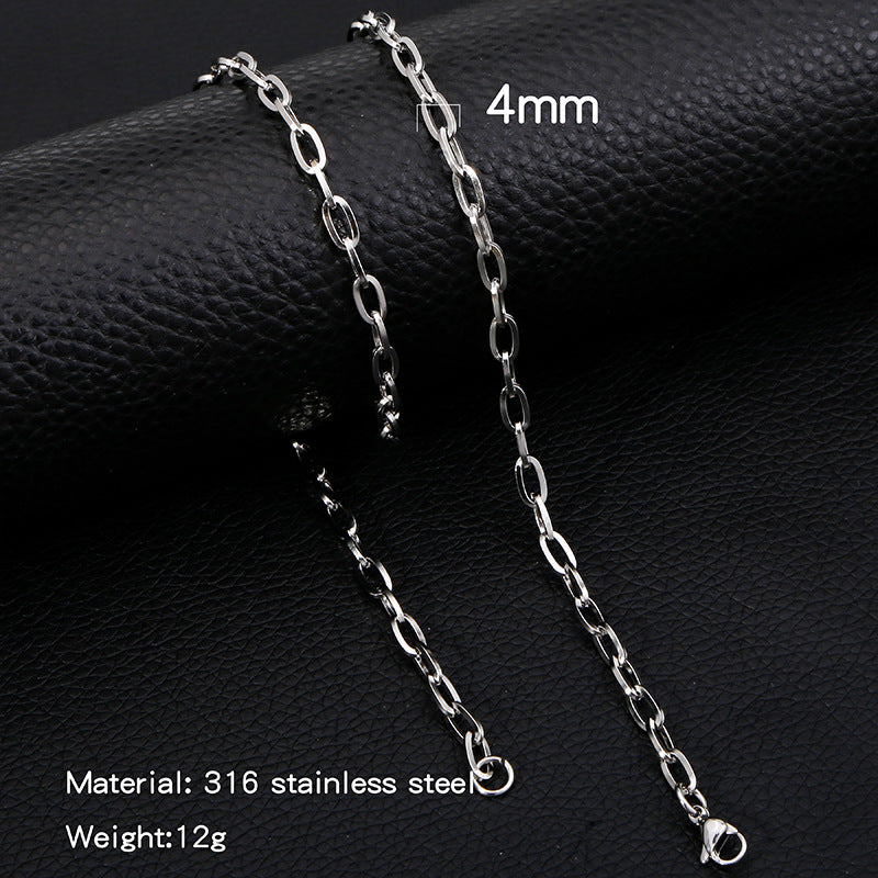 Return Square Line O-shaped Chain Unisex Necklaces