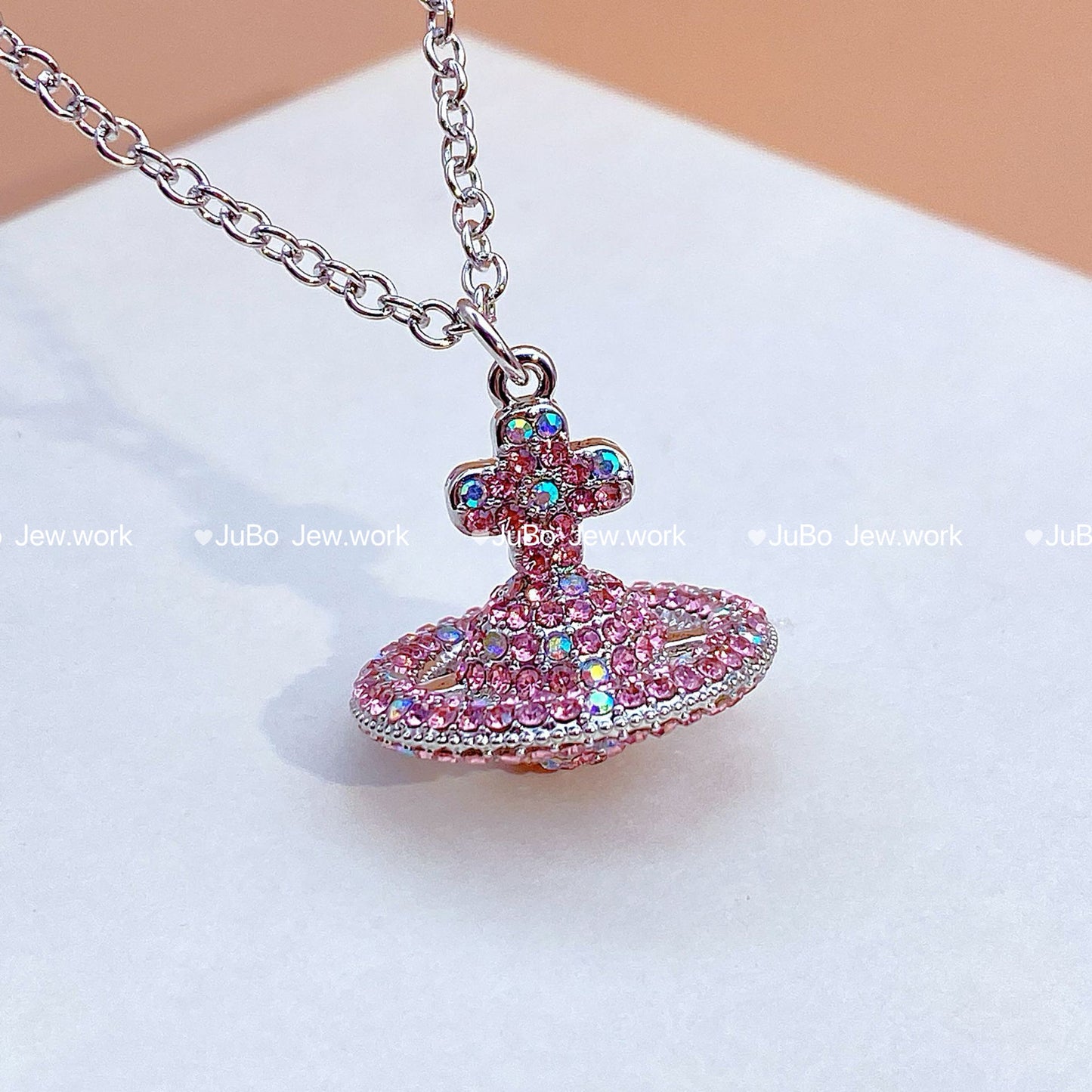 Women's Romantic Queen Mother Planet Three-dimensional Saturn Crystal Sweater Chain Necklaces