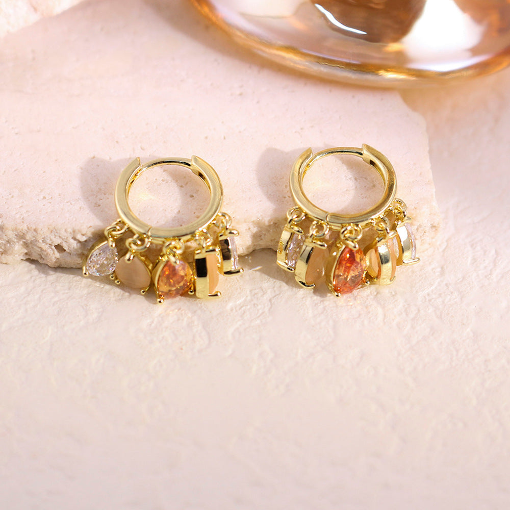 Elegant Zircon Butterfly Tassel Gentle Stylish Personality Stud Earrings