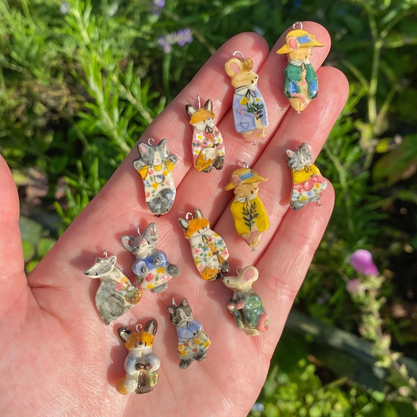 Series Fox Mouse Furnace Vacuum Electroplating Gold Pendants