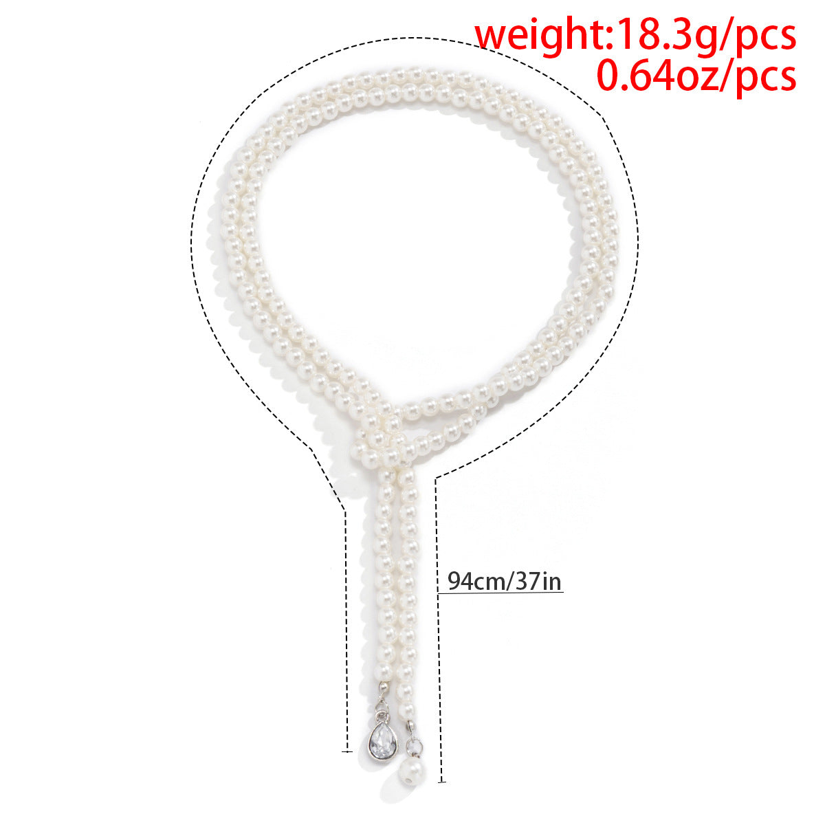 Retro Imitation Pearl Drop-shaped Diamond Clavicle Temperament Beaded Weave Double Necklaces