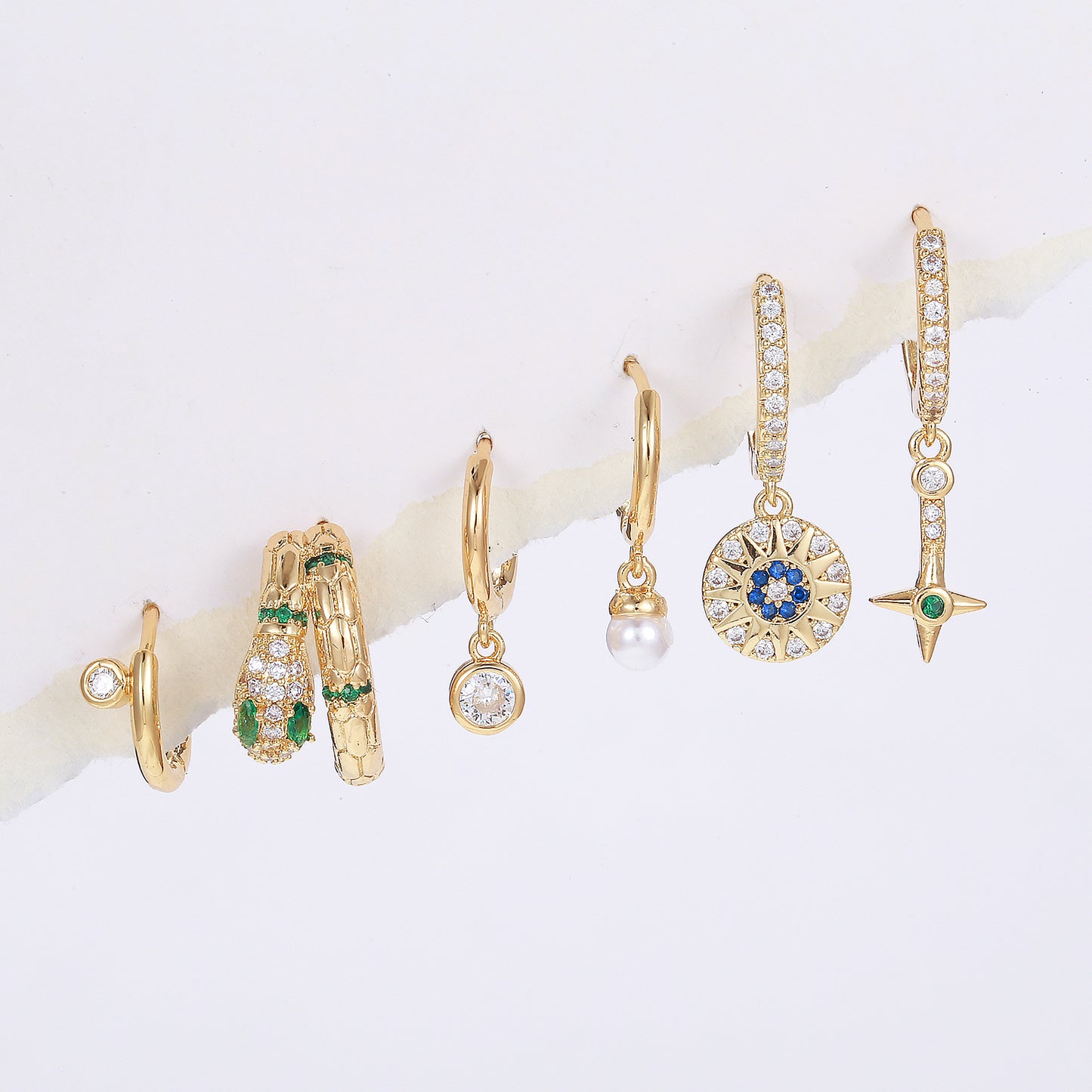 Women's Fashion Color Micro Inlaid Zircon Clip Ear Buckle