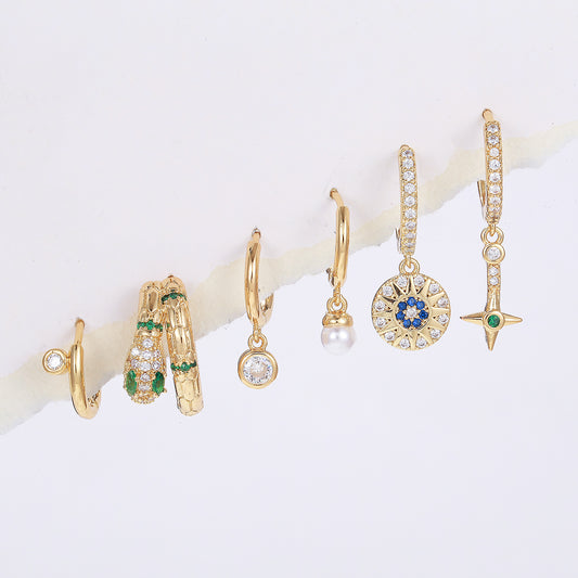Women's Fashion Color Micro Inlaid Zircon Clip Ear Buckle