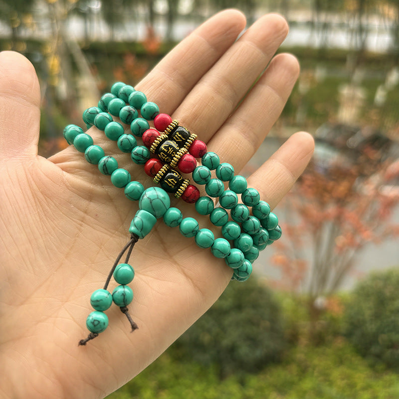 Women's & Men's Beads Imitation Natural Crack Single Circle Round Ethnic Style Buddha Bracelet