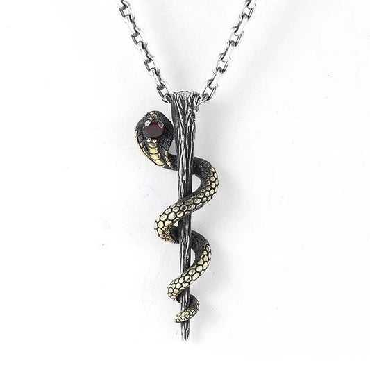 Men's Retro Truncheon Cobra Fashion Personality Imitation Thai Sier Snake Pattern Pendants