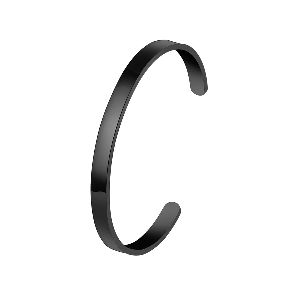 Shaped Titanium Steel Open-end Simple Glossy Bracelet