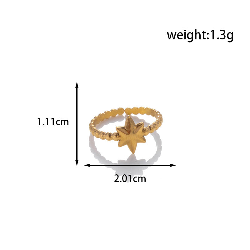 Steel Fashion Stainless Love Snake-shaped Ginkgo Leaf Special Ring