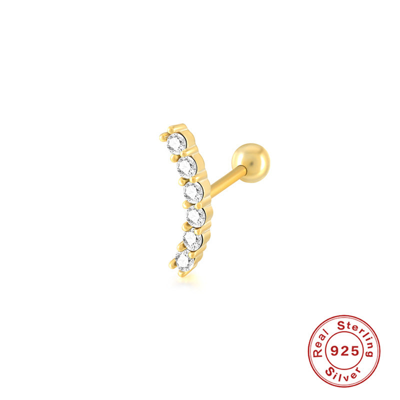 Sier Single Thread Piercing Ear Fashion Rings