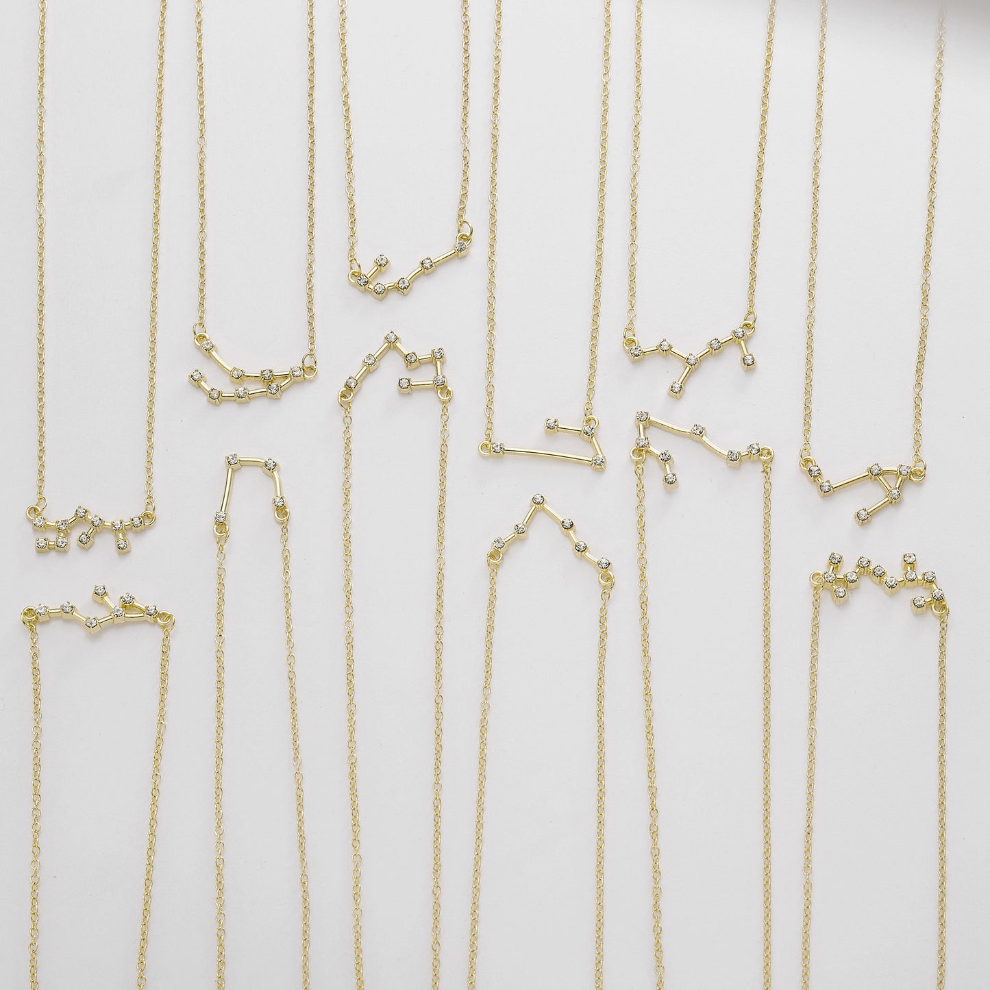 Star Chart Twee Constellation Rhinestone Paper Card Necklaces