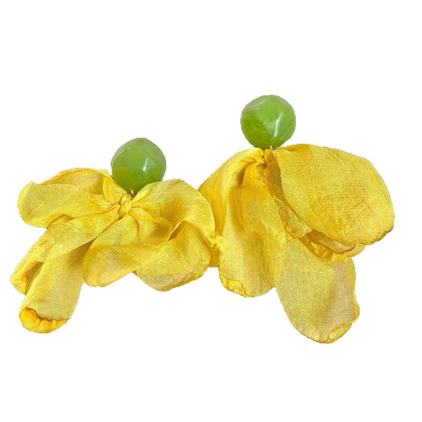 Fairy Temperamental Net Yarn Flowers Seaside Vacation Earrings