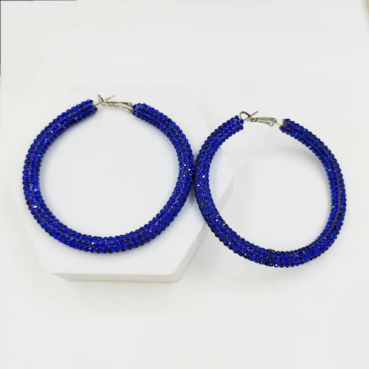 Splendid Diamond Shiny Big Circle Affordable Luxury Fashion Rhinestone Color Earrings