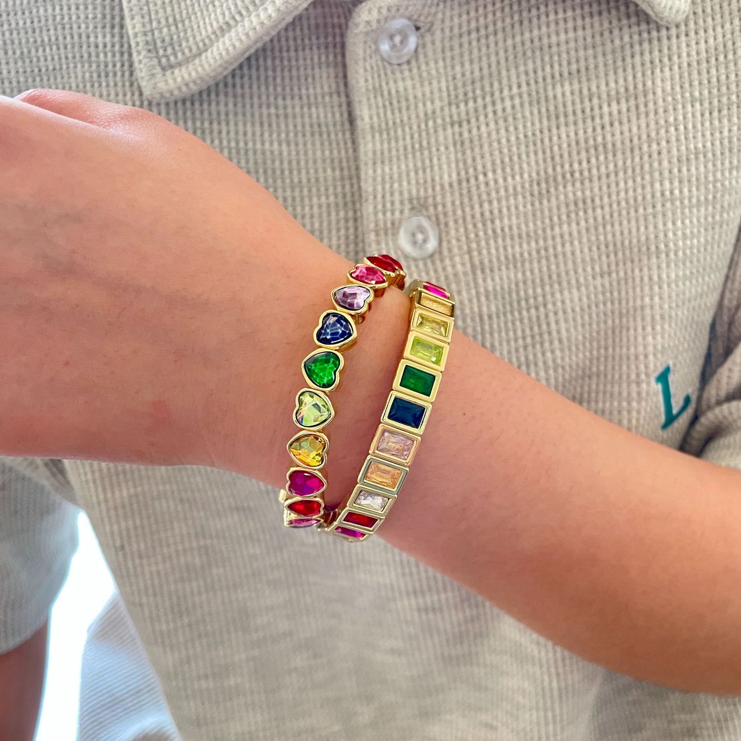 Color Fashion Geometry Pattern Square Heart Bracelets